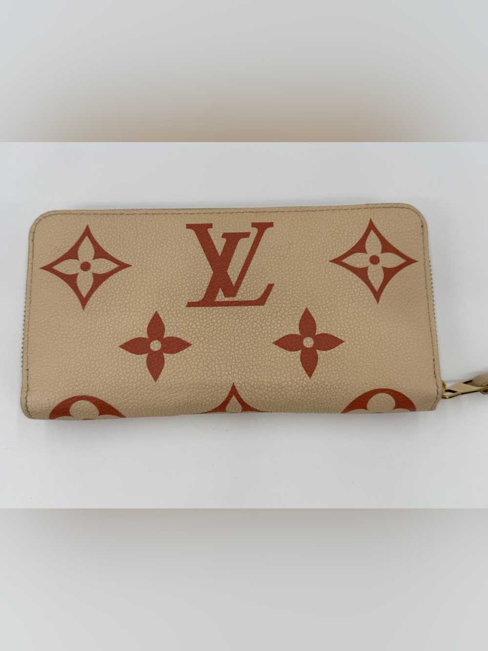 LV Cream & Pink Giant Empriente Monogram Zippy Wallet Full Set w/Entrupy COA - Picture 3 of 12